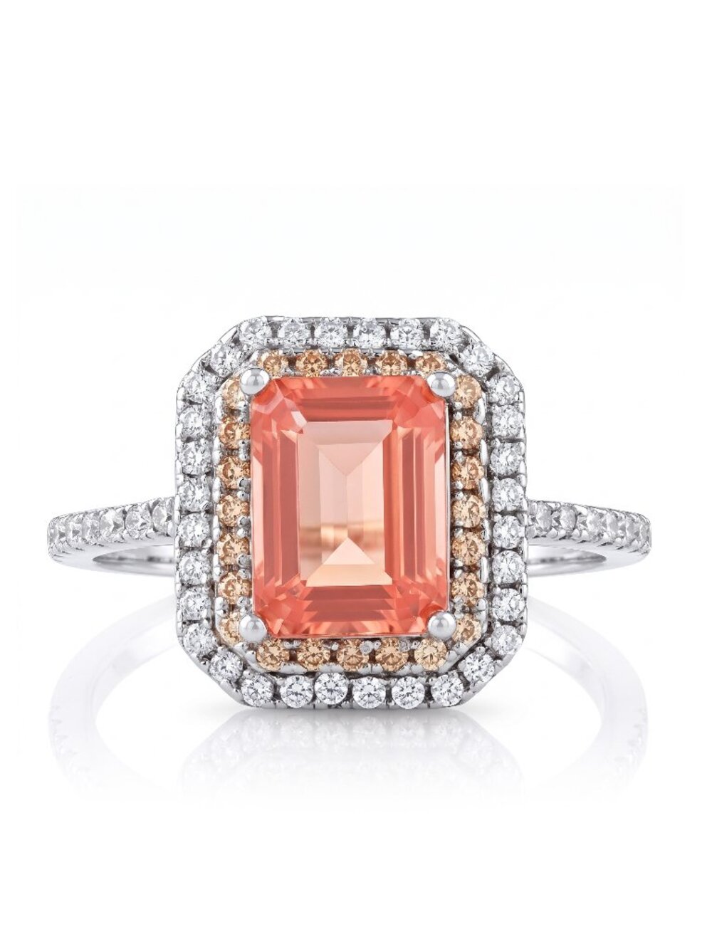 Coral Pink & Peach Gemstone Ring, 925 Sterling Silver Charmed Aroma 2019